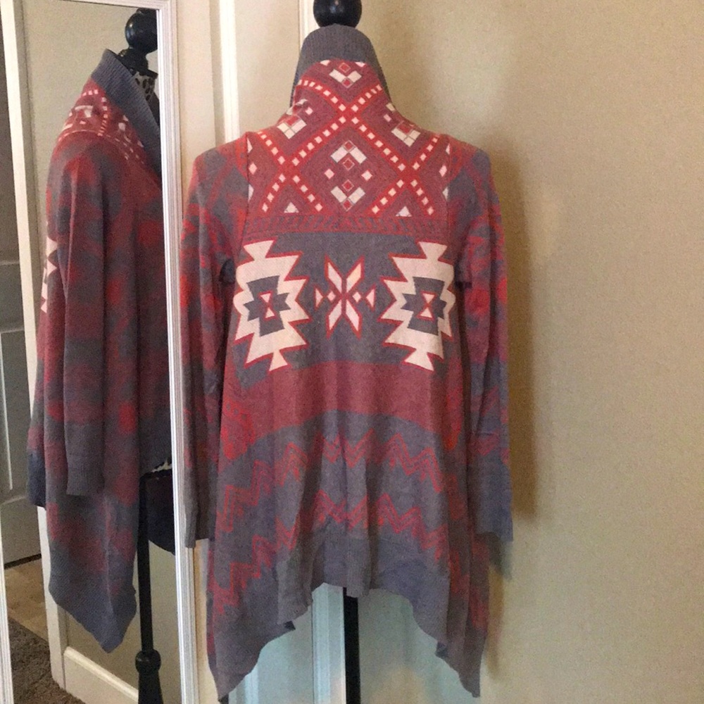 COPY - Open front Aztec print cardigan, available